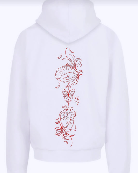 Hoodie mit Print Gehirn & Herz