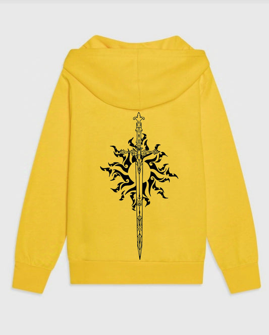 Hoodie mit Printdesign Schwert