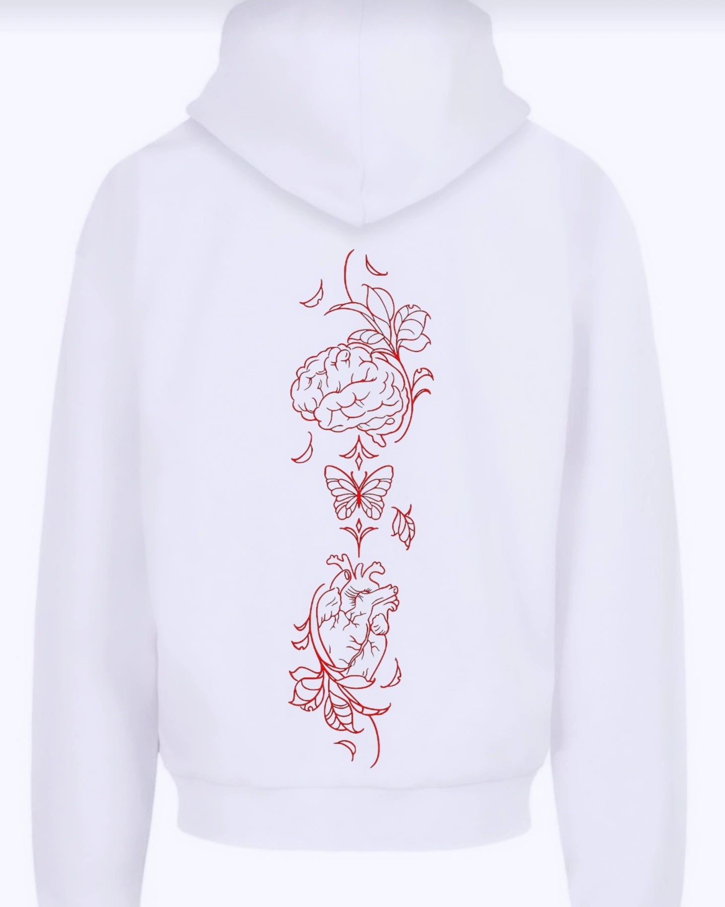 Hoodie mit Print Gehirn & Herz