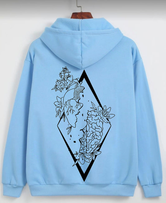 Hoodie mit Print Gehirn & Herz