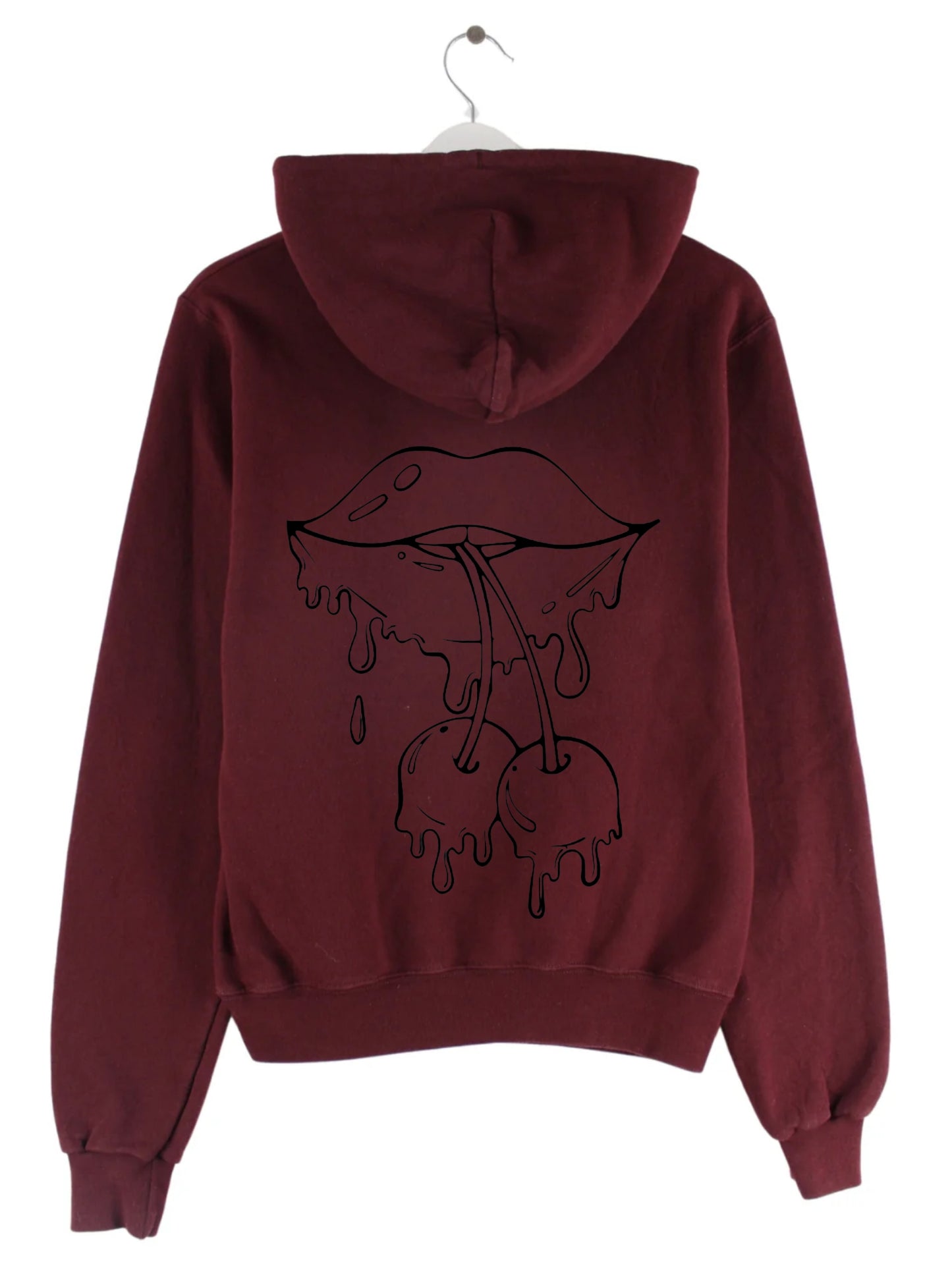 Hoodie mit Print Lippen & Kirschen