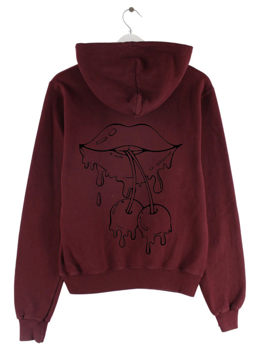 Hoodie mit Print Lippen & Kirschen