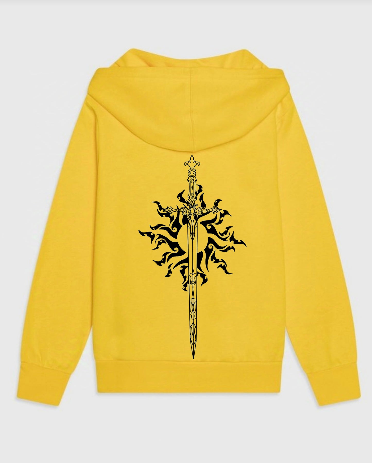 Hoodie mit Printdesign Schwert